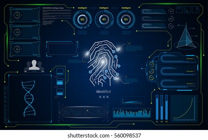 hud ui interface screen identification virutal system security concept