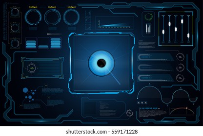 hud ui interface screen virtual security tech innovation system template background dashboard