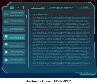 HUD and UI vector elements. Futuristic user interface with graphs and diograms. Vector illustration