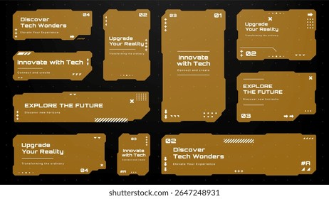 Gráficos vetoriais HUD para exibição de tecnologia. Interface digital de alta tecnologia para a experiência e a inovação futuras do usuário.