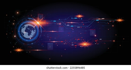 HUD virtual reality Artificial intelligence AI futuristic hologram display background. Sci-Fi HUD, GUI, and UI. futuristic data display, High technology screen, illustration vector background