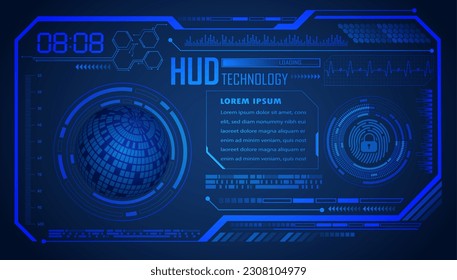 fondo de concepto de tecnología futura de circuito cibernético de hud world