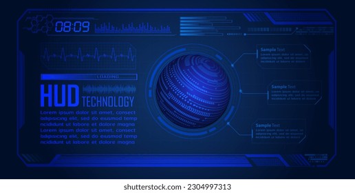 fondo de concepto de tecnología de hud world future