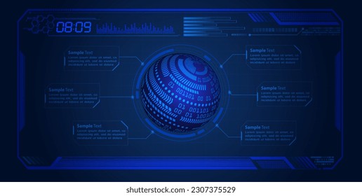 fondo de concepto de tecnología de hud world future