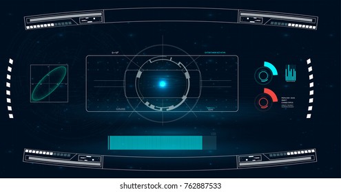 HUD for your application.dashboard.space blue background. The design of the future