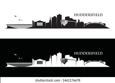 Huddersfield Skyline - England, United Kingdom, UK, Great Britain - Vector Illustration