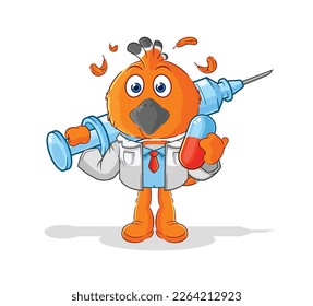 the hudhud bird doctor holding medichine and injection