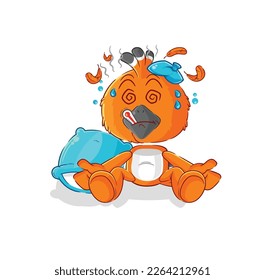 the hudhud bird sick vector. cartoon character