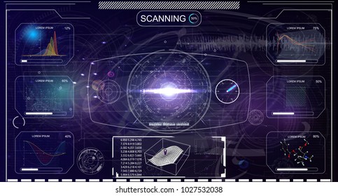 HUD.Radar screen. Vector illustration for your design. Technology background.Futuristic user interface. 