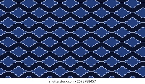 Hudson Tangier mosaic tile pattern on a dark background, ideal for wallpaper, textile, gift wrapping.