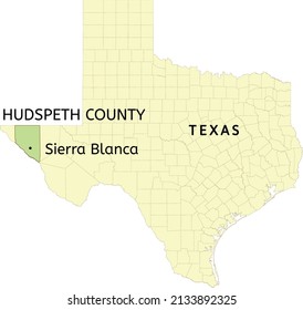 Hudspeth County and census-designated place of Sierra Blanca location on Texas state map