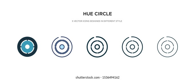 hue circle icon in different style vector illustration. two colored and black hue circle vector icons designed in filled, outline, line and stroke style can be used for web, mobile, ui
