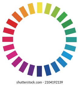 Hue circulation, illustration of the color wheel. Infographics. 24 colors.