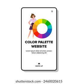 hue color palette website vector. tone shade, contrast bright, pastel vibrant hue color palette website web flat cartoon illustration