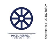 Hue color pixel perfect linear ui icon. Palette wheel. Video correcting tool. Retouching software. GUI, UX design. Outline isolated user interface element for app and web. Editable stroke