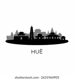 Hue with Vietnam Cityscape Silhouette Travel Asia.