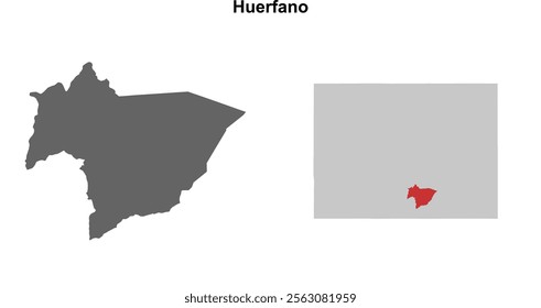 Huerfano County (Colorado) blank outline map set