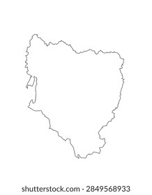 Huesca map line contour vector silhouette illustration isolated on background. High detailed illustration. Spain province, part of autonomous community Aragon. Country in Europe, EU member.