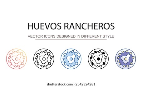 Huevos Rancheros ícone design com fundo branco ilustração stock