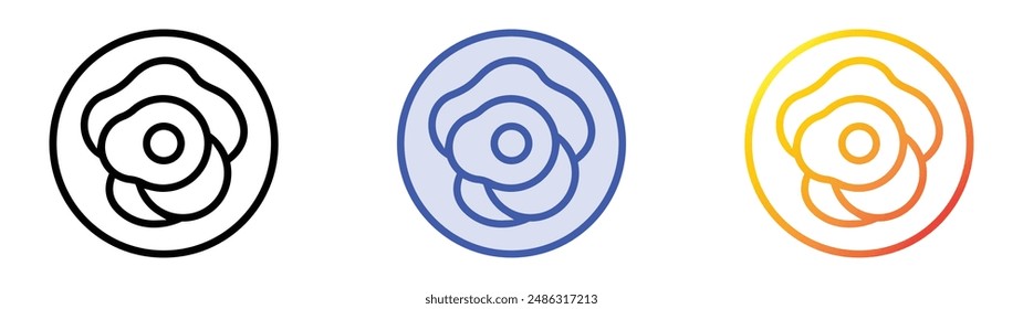 huevos rancheros icon. Linear, Blue Fill and Gradient Style Design Isolated On White Background