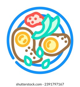 huevos rancheros mexican cuisine color icon vector. huevos rancheros mexican cuisine sign. isolated symbol illustration