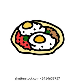 huevos rancheros mexican cuisine color icon vector. huevos rancheros mexican cuisine sign. isolated symbol illustration