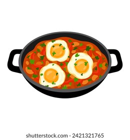 Huevos Rancheros Mexican food vector illustration