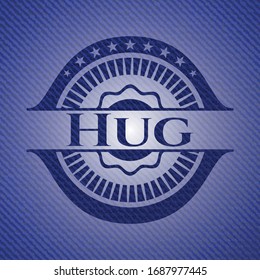 Insignia grande con textura jean. Ilustración vectorial. Detallado.