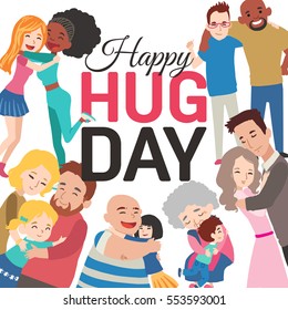 Hug Day Background For Banner, Poster. Vector Illustration