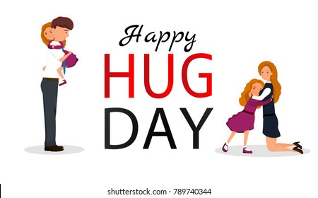Hug day background for banner, poster. Vector illustration