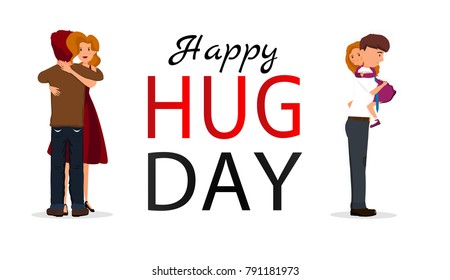 Hug day background for banner, poster. Vector illustration.