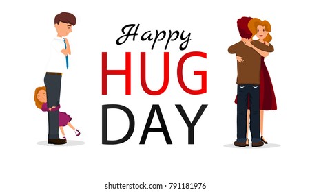 Hug day background for banner, poster. Vector illustration.