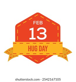 Hug day badge vector template