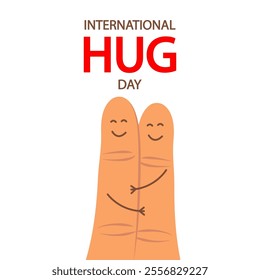 Hug day international fingers, vector art illustration.
