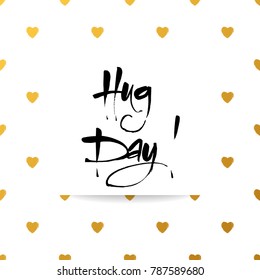 Hug day poster. Vector illustration. 