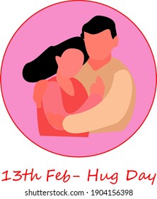 Hug day vector ilustración 13 de febrero