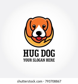 Hug dog logo design 