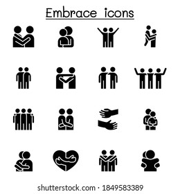 Hug, Embrace Icon Set Vector Illustration Graphic Design