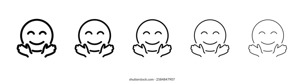 Hug emoji icon Vector logo sign