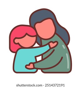 Ícones preenchidos de abraço , ilustração de vetor