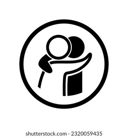 hug friendship icon logo vector isolated on white background