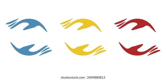 hug hands icon on a white background, vector illustration