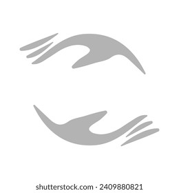 hug hands icon on a white background, vector illustration