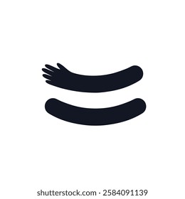 Hug hands logo icon sign Cute cartoon design Mercy inclusion concept