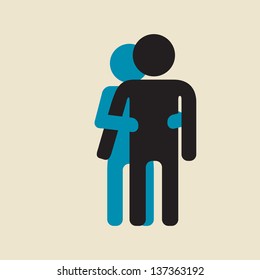 hug and hold - abstract couple