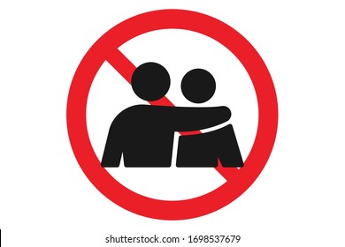 Don’t hug icon, Avoid hug icon vector  