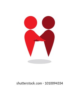 hug icon flat color with shadow