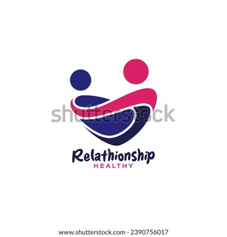 Hug icon logo design for happy family moment or people care with partner