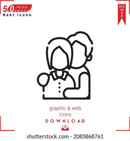 icono de abrazo sobre fondo blanco. Iconos de diseño premium para vectores para iconos del día de San Valentín, diseño de sitios web, aplicación móvil, logotipo, interfaz de usuario. Trazo editable. Ilustración vectorial Eps10