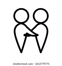 hug icon outline 
